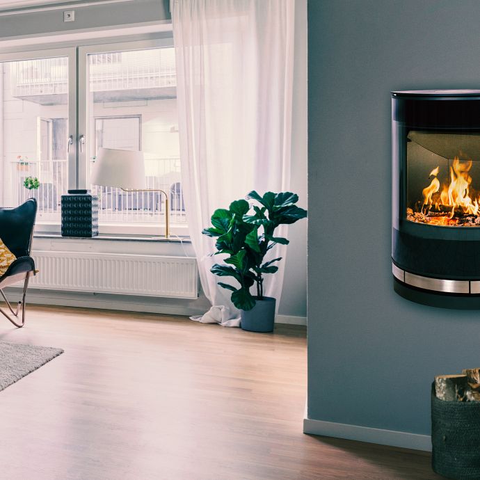 Small wall-mounted wood stove with DuplicAir® | Elegance Classic Wall