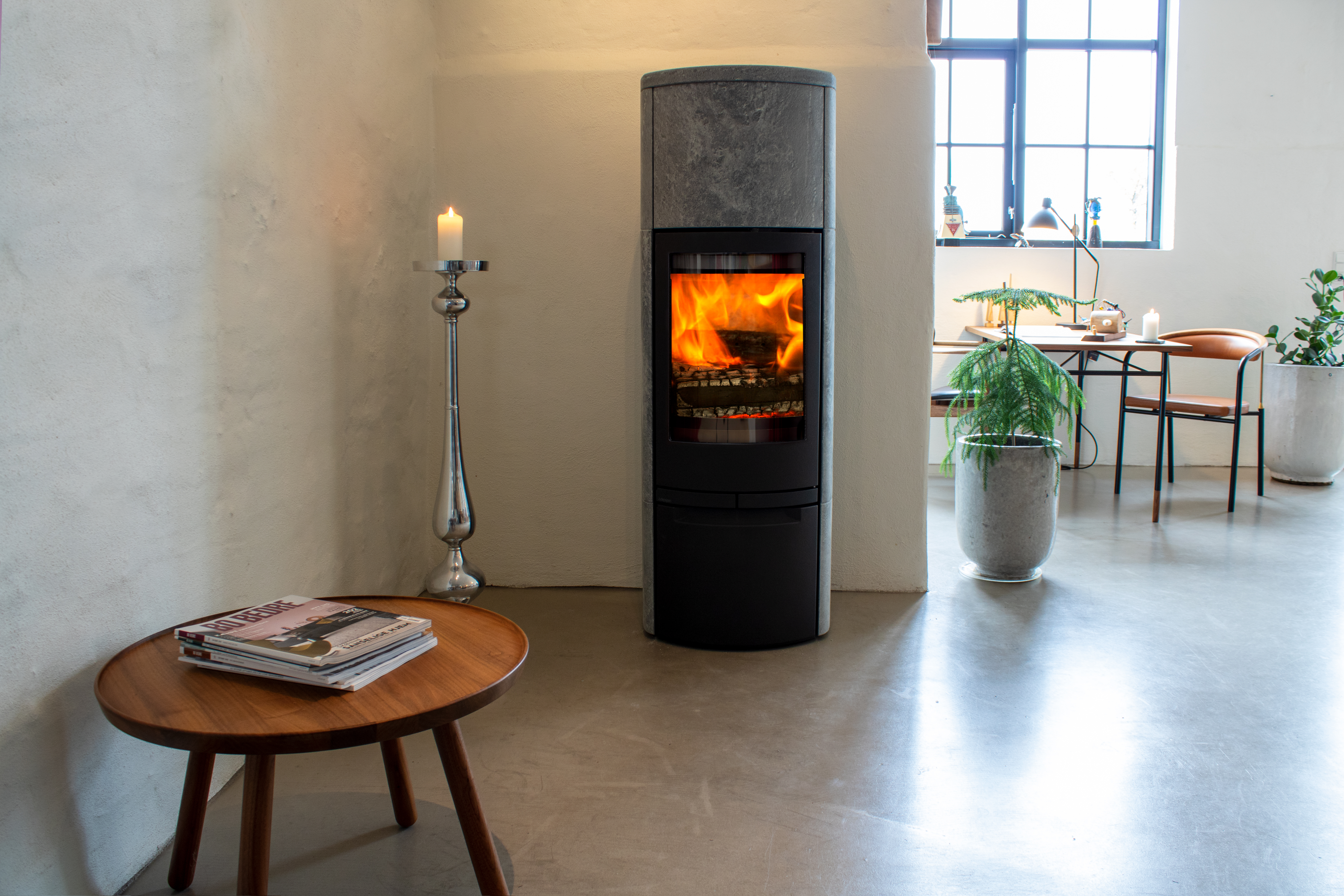 Cosmo 1500 wood stove with soapstone from Jydepejsen.